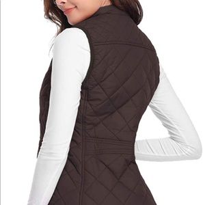 Women's Padded Vest, Stand Collar Lightweight Zip